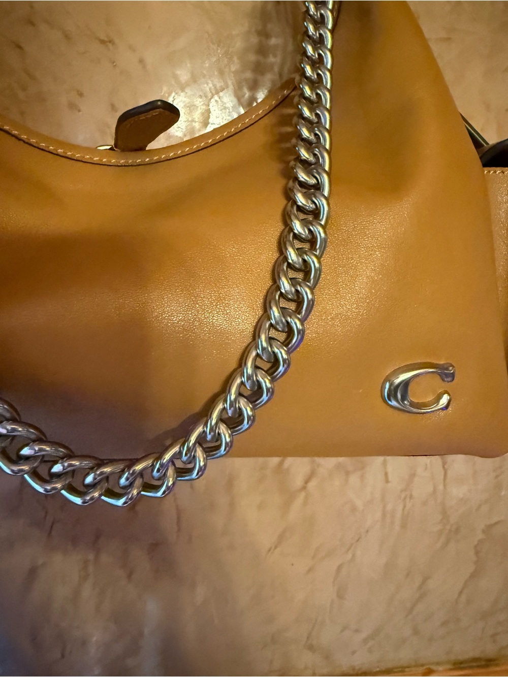 Coach RARE Honey color Pocket Juliet 30 nwt with silver hardware - Picture 7 of 10